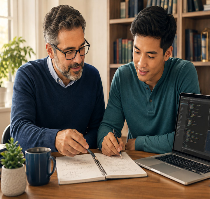 Private math and computer tutoring session